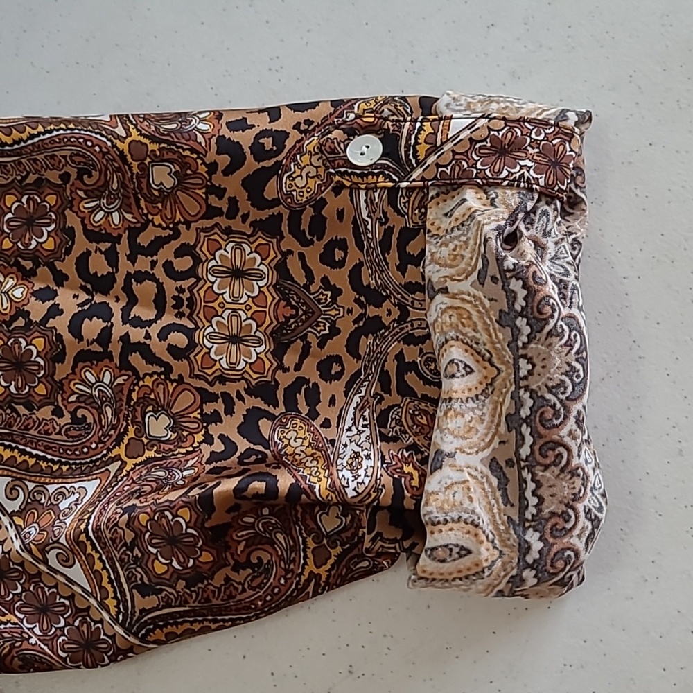 Ruby Rd Black & Gold Patterned Button-Up Blouse W… - image 6